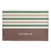 ストライプパターンカスタムモノグラム枕カバー 枕カバー (裏面)