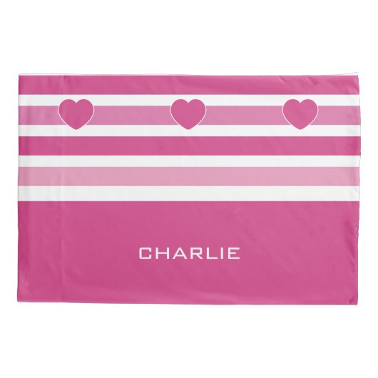 ストライプパターンカスタムモノグラム枕カバー 枕カバー (裏面)