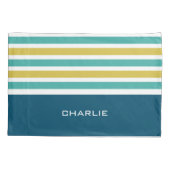 ストライプパターンカスタムモノグラム枕カバー 枕カバー (裏面)