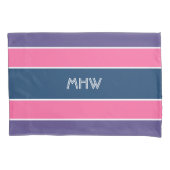 ストライプパターンカスタムモノグラム枕カバー 枕カバー (正面)