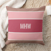 ストライプパターンカスタムモノグラム装飾用クッション クッション (ブランケット)