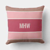 ストライプパターンカスタムモノグラム装飾用クッション クッション (裏面)