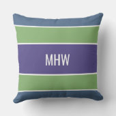 ストライプパターンカスタムモノグラム装飾用クッション クッション (裏面)