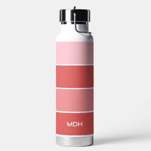 ストライプパターンカスタムモノグラム ウォーターボトル (左面)