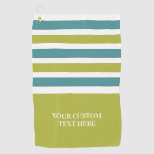 ストライプパターンカスタム文字ゴルフタオル ゴルフタオル