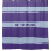 ストライプパターンカスタム文字シャワーカーテン シャワーカーテン (正面)