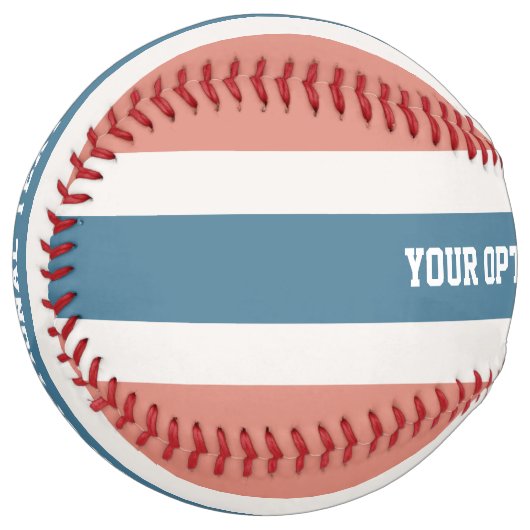 ストライプパターンカスタム文字ソフトボール ソフトボール (正面左)