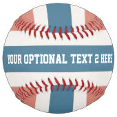 ストライプパターンカスタム文字ソフトボール ソフトボール (裏面)