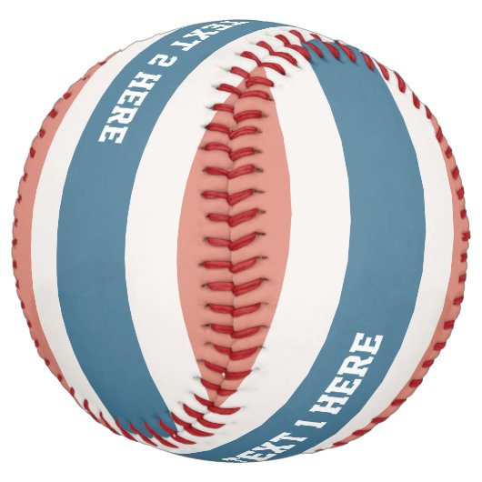ストライプパターンカスタム文字ソフトボール ソフトボール (アングル)