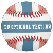 ストライプパターンカスタム文字ソフトボール ソフトボール (正面)