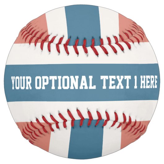 ストライプパターンカスタム文字ソフトボール ソフトボール (正面)
