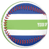 ストライプパターンカスタム文字ソフトボール ソフトボール (正面左)