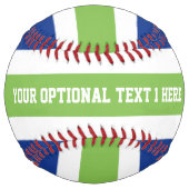ストライプパターンカスタム文字ソフトボール ソフトボール (正面)