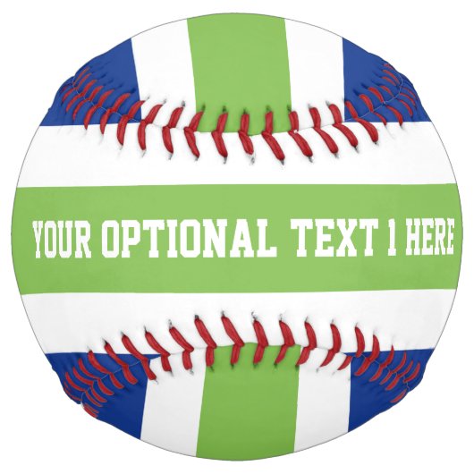 ストライプパターンカスタム文字ソフトボール ソフトボール (正面)