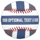 ストライプパターンカスタム文字ソフトボール ソフトボール (裏面)