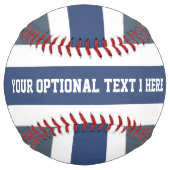 ストライプパターンカスタム文字ソフトボール ソフトボール (正面)
