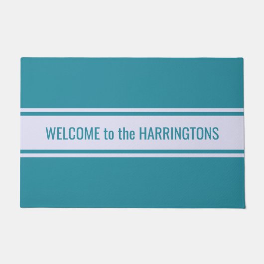 ストライプパターンカスタム文字形式 ドアマット (正面)