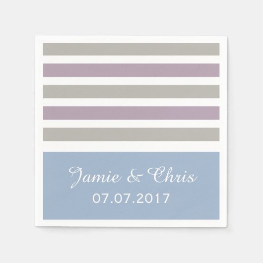 ストライプパターンカスタム紙ナプキン スタンダードカクテルナプキン (正面)