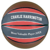 ストライプパターン名前をカスタムする&文字 バスケットボール (正面)