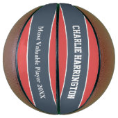 ストライプパターン名前をカスタムする&文字 バスケットボール (縦)