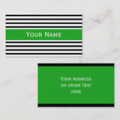 ストライプパターン細い黒+バックギャグ。&文字 名刺 (正面/裏面)