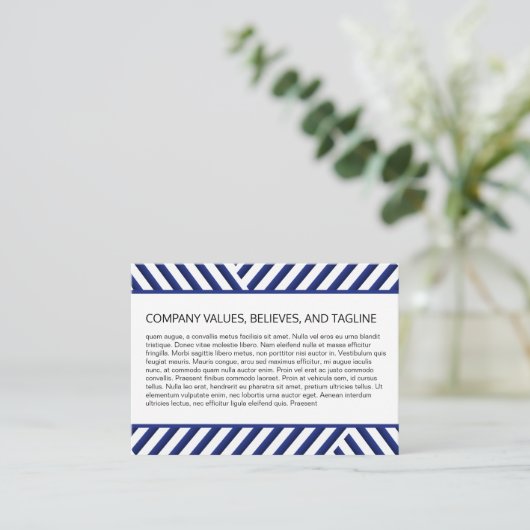 ストライプパターン青の背景 名刺 (スタンド正面)
