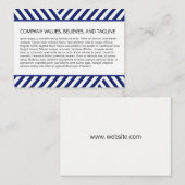 ストライプパターン青の背景 名刺 (正面/裏面)