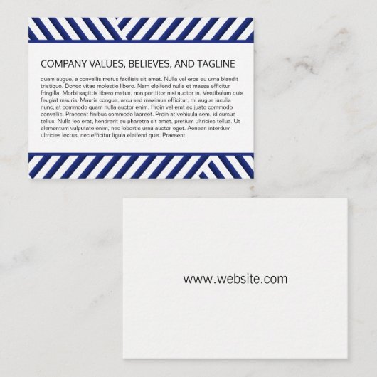 ストライプパターン青の背景 名刺 (正面/裏面)