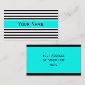 ストライプパターン（細い黒+背景）&文字 名刺 (正面/裏面)