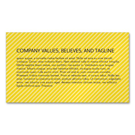 ストライプパターン(黄色) マグネット名刺 (正面)