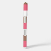 ストライプパターンMochaピンク白パーソナライズ Case-Mate iPhoneケース (裏面 / 右)