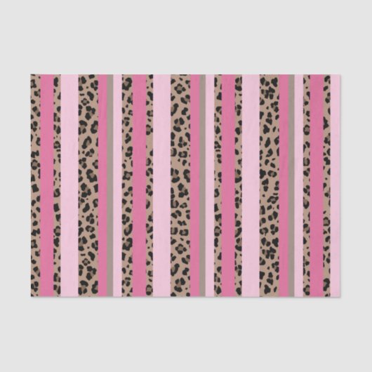ストライプヒョウとピンク 薄葉紙 (正面)