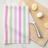 ストライプピンク キッチンタオル (四つ折り)