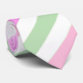 ストライプピンク、緑 ネクタイ (ロール)