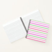 ストライプピンク、緑 ノートブック (内部)