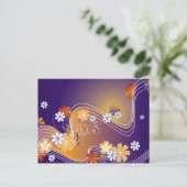 ストライプフローラカード ポストカード (スタンド正面)