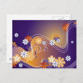 ストライプフローラカード ポストカード (正面/裏面)