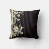 ストライプフローラヴィンテージエレガントBrocadeピンストライプ クッション (裏面)