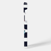 ストライプフローラ枠モノグラム iPhoneケース (左側面)