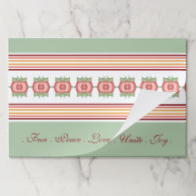 ストライプフローラ紙ランチョンマット