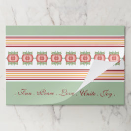 ストライプフローラ紙ランチョンマット ペーパーパッド