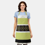 ストライプフローラ エプロン (着用した状態)