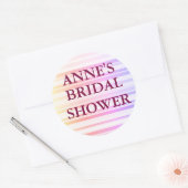 ストライプブライダルシャワークラシックラウンドステッカー ラウンドシール (封筒)