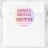 ストライプブライダルシャワークラシックラウンドステッカー ラウンドシール (バッグ)