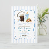 ストライプブルータコスのブリュースとベビー赤ちゃんシャワー 招待状 (スタンド正面)