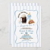 ストライプブルータコスのブリュースとベビー赤ちゃんシャワー 招待状 (正面/裏面)