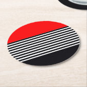 ストライププリントデザイン ラウンドペーパーコースター (アングル)