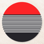 ストライププリントデザイン ラウンドペーパーコースター (正面)