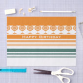 ストライププリント誕生日 薄葉紙 (クラフト)