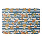 ストライプマリンパターンいかりライフラインシーシェル バスマット (正面)